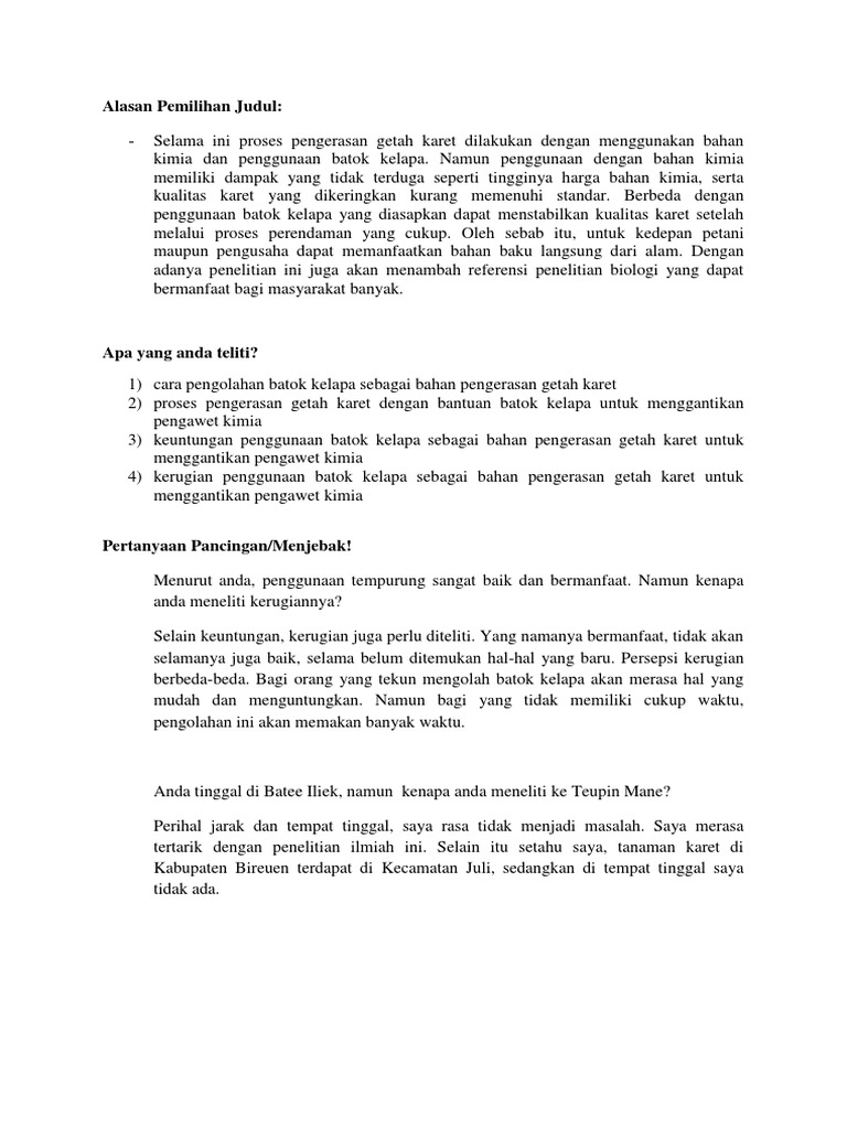 Alasan Pemilihan Judul