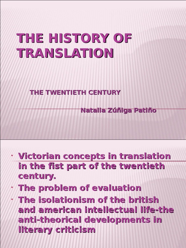 The History of Translation