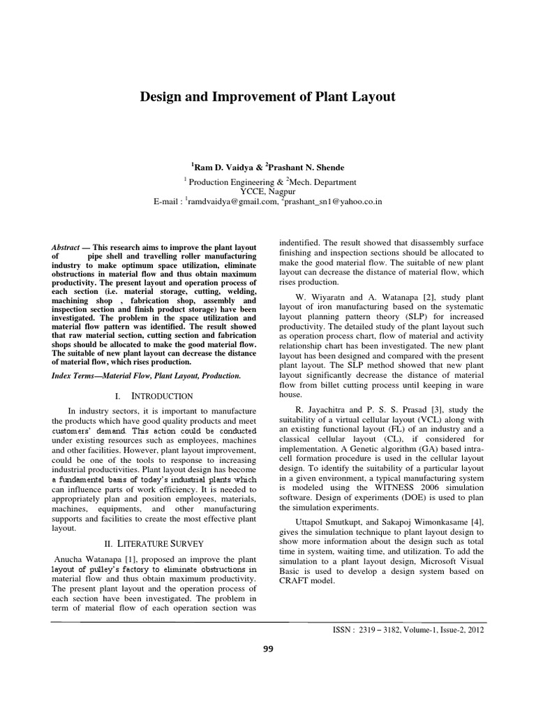 Plant Layout Optimization for Manufacturing | PDF | Simulation | Metal ...