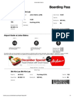 Check-in details and flight itinerary for AirAsia trip from Johor Bahru to Kuching