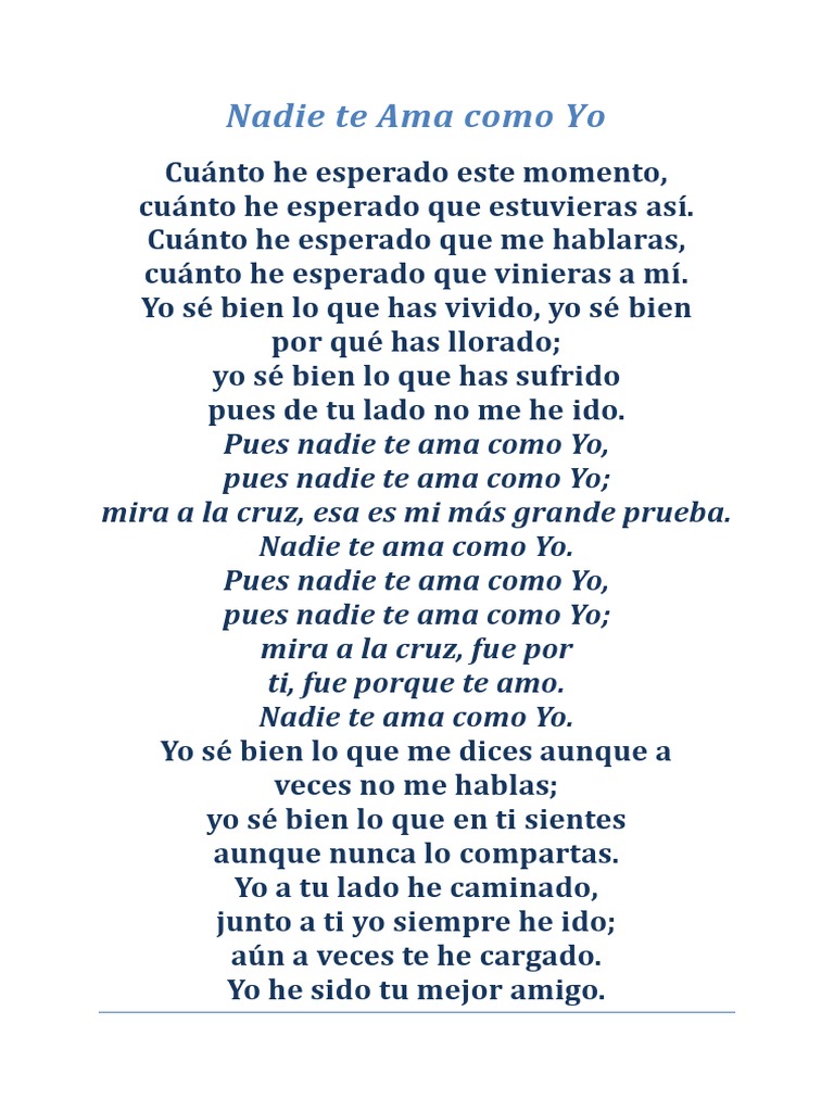 Nadie Te Ama Como Yo Pdf