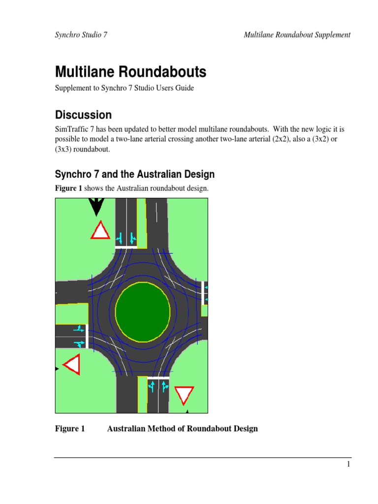 Multi Lane Roundabouts Supplement Pdf Traffic Transport