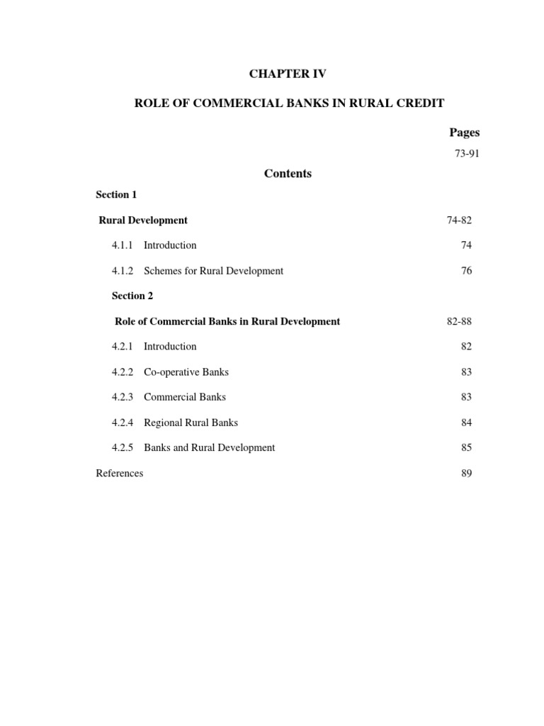 Role of Banks in Rural Credit Development | PDF | Reserve Bank Of India ...
