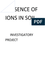 Presence of Ions in Soil: Investigatory Project