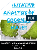Qualitative Analysis of Coconut Water: Made by - Mohammad Kashif Khan Class - Xii Roll No.