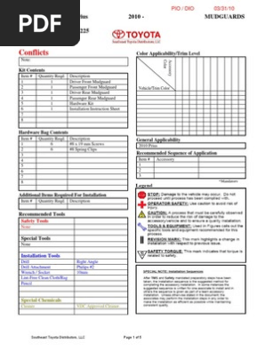 Toyota Prius Mudguard Installation Instructions - 00016 47225 - PriusChat.com/Shop