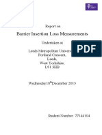 Barrier Insertion Loss Measurements: Report On