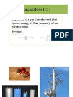 Capacitors (C) : Capacitor Is A Passive Element That Stores Energy in The Presence of An Electric Field. Symbol