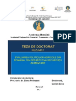 Doctorat Securitatea alimentaraLucianLUCA