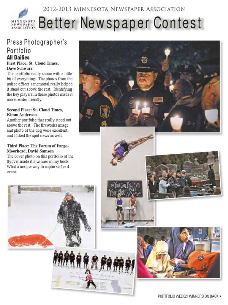 2012-2013 Better Newspaper Contest Winners Book PDF Typography photo