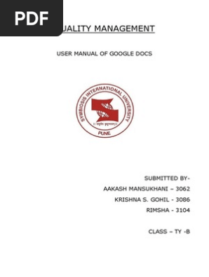 User Manual for Google Docs