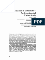 Orientation in A Museum - An Experimental Visitor Study
