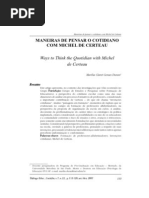 Maneiras de Pensar o Cotidiano Com Michel de Certeau