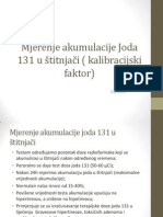 Mjerenje Akumulacije Joda 131 U Štitnjači (Kalibracijski