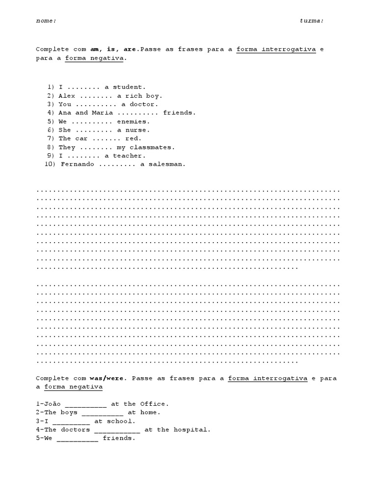 English Verb Forms Practice Worksheet | PDF