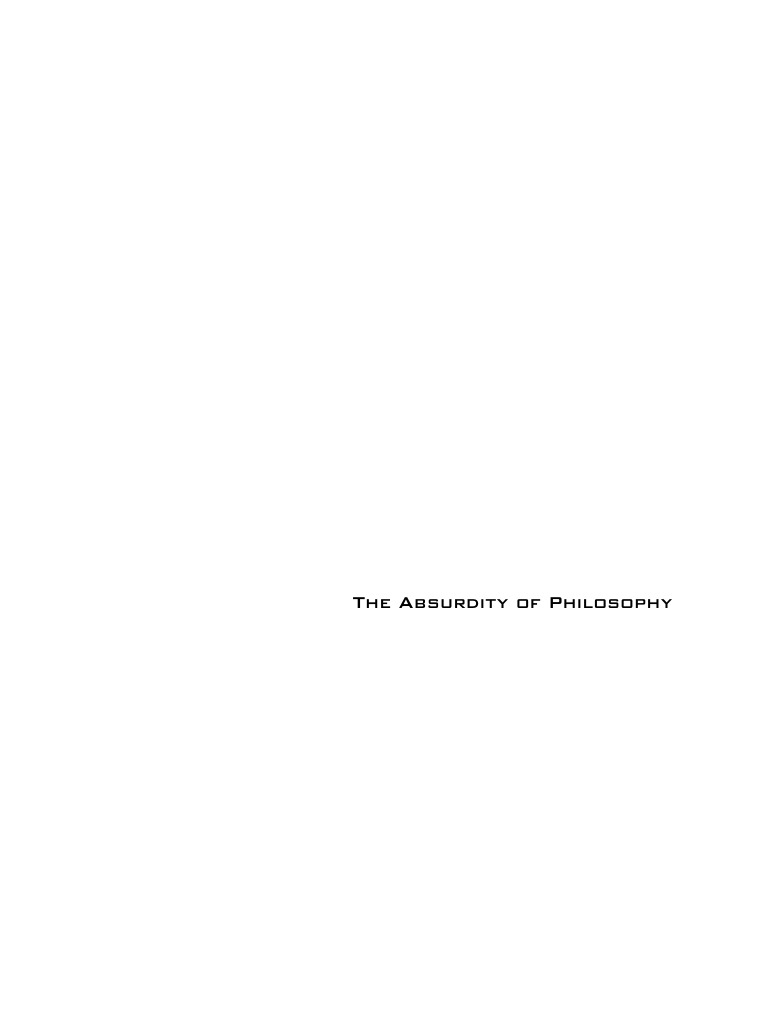 The Absurdity of Philosophy | PDF
