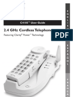 2.4 GHZ Cordless Telephone: C4105 User Guide