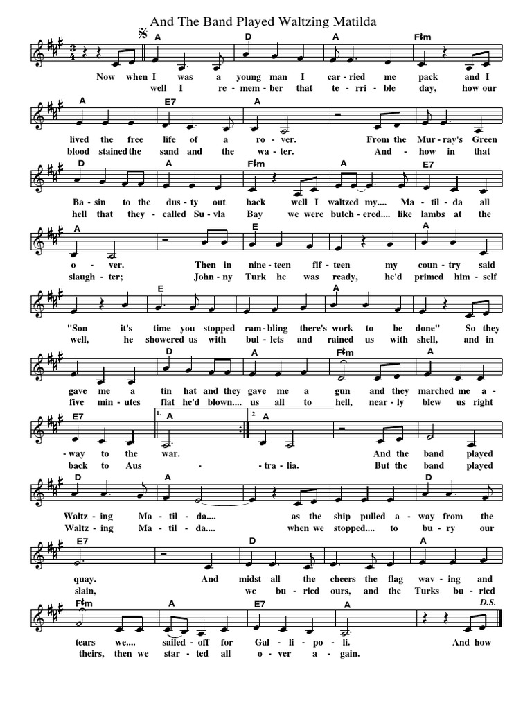 PC and the Band Played Waltzing Matilda