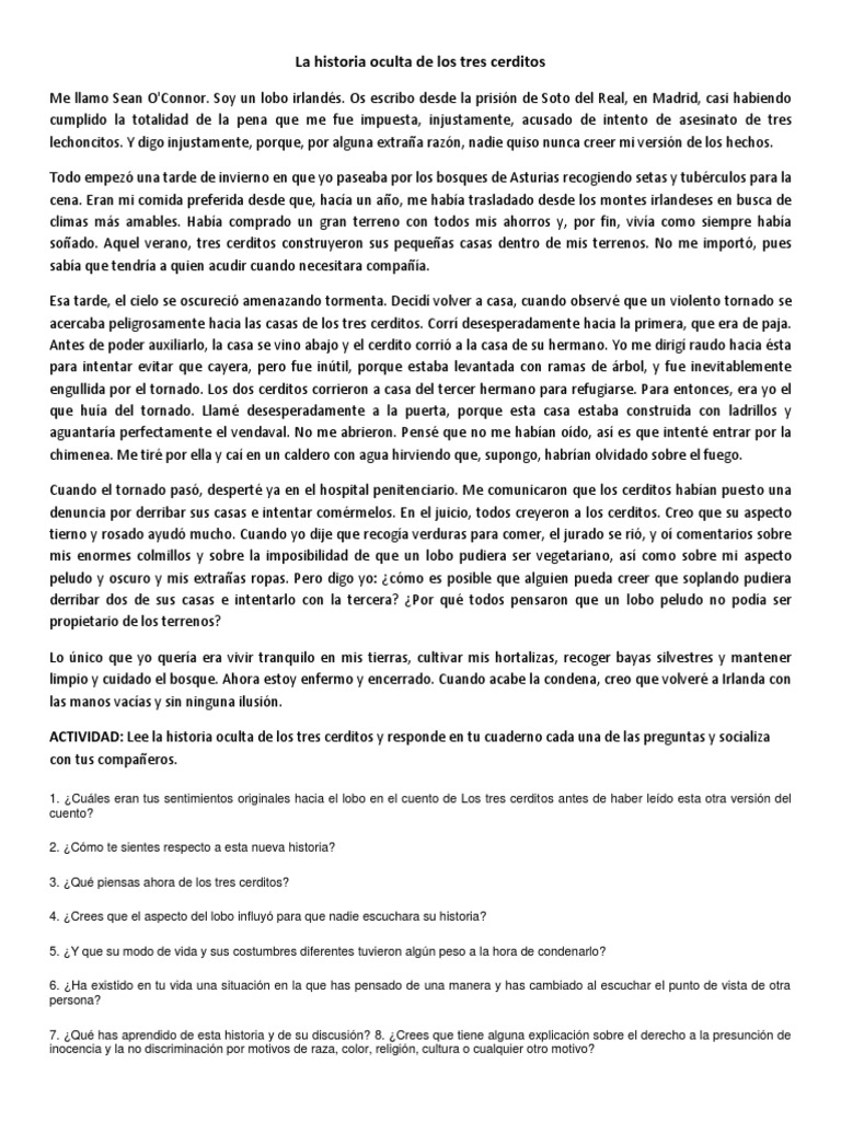 La Historia Oculta De Los Tres Cerditos