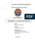 Monografia de Paradigmas de La Investigacion Educativa