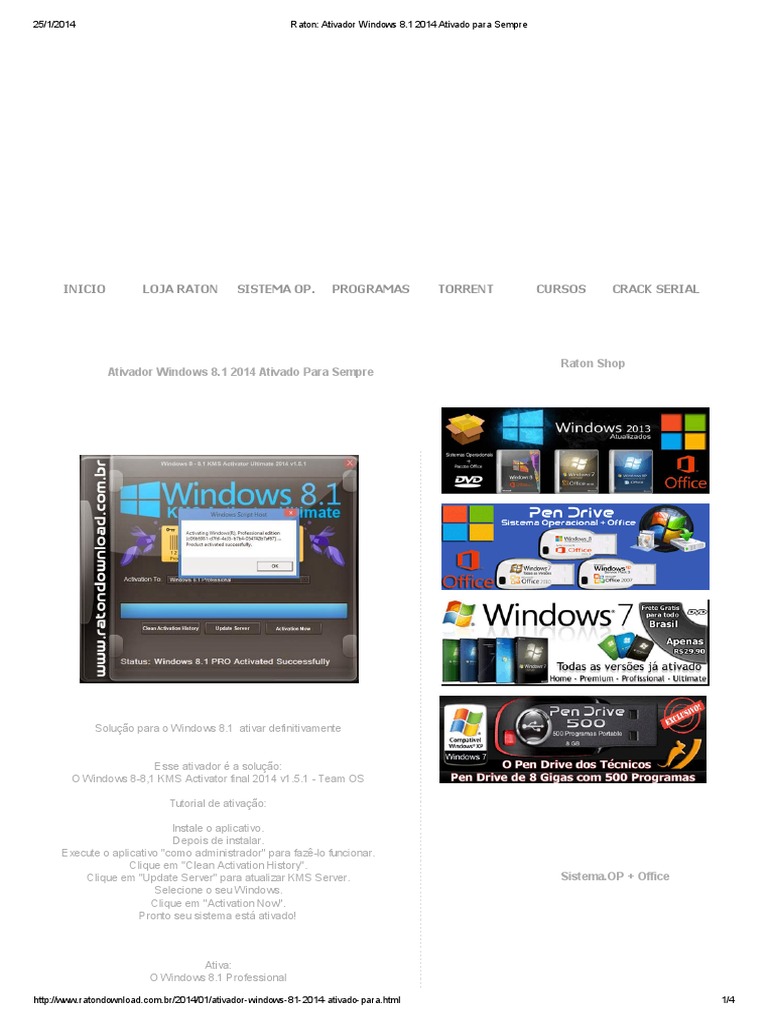 Raton - Ativador Windows 8 | PDF | Windows 8 | Microsoft Windows