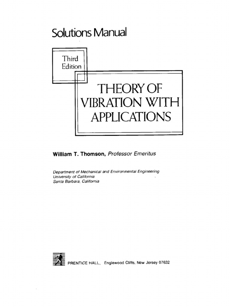 Solucionario, Teoria de Vibraciones, Thomson (Durling507) | PDF