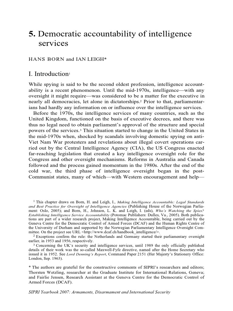 Congressional oversight of the intelligence community picture