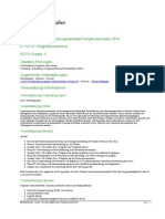 Veranstaltungs Und Prüfungsmerkblatt Frühjahrssemester 2014 6,110 18: Integrationsseminar ECTS Credits: 3 Überblick Prüfung/en