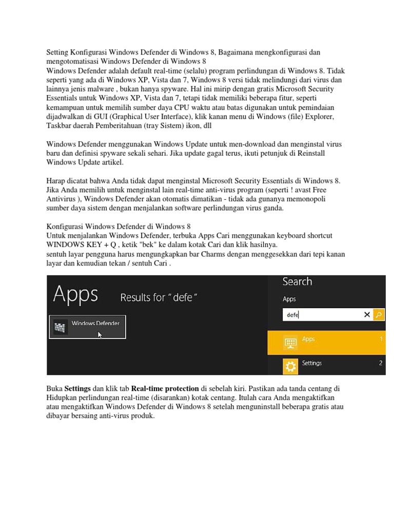 Konfigurasi Windows Defender di Win 8 | PDF