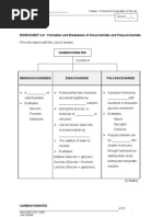 WORKSHEET 4.5 Formation and Break Down of Disaccharides and