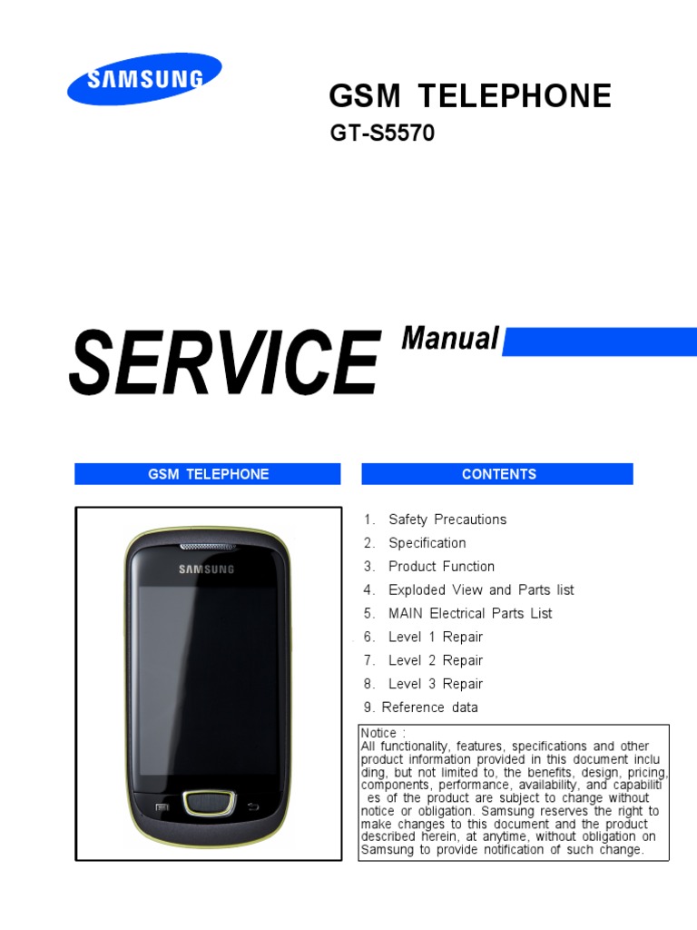 Samsung GT-S5570 Galaxy Mini Service Manual | Electrostatic Discharge |  Electrical Connector