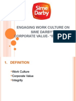 Engaging Work Culture On Sime Darby's Corporate Value - "Integrity"