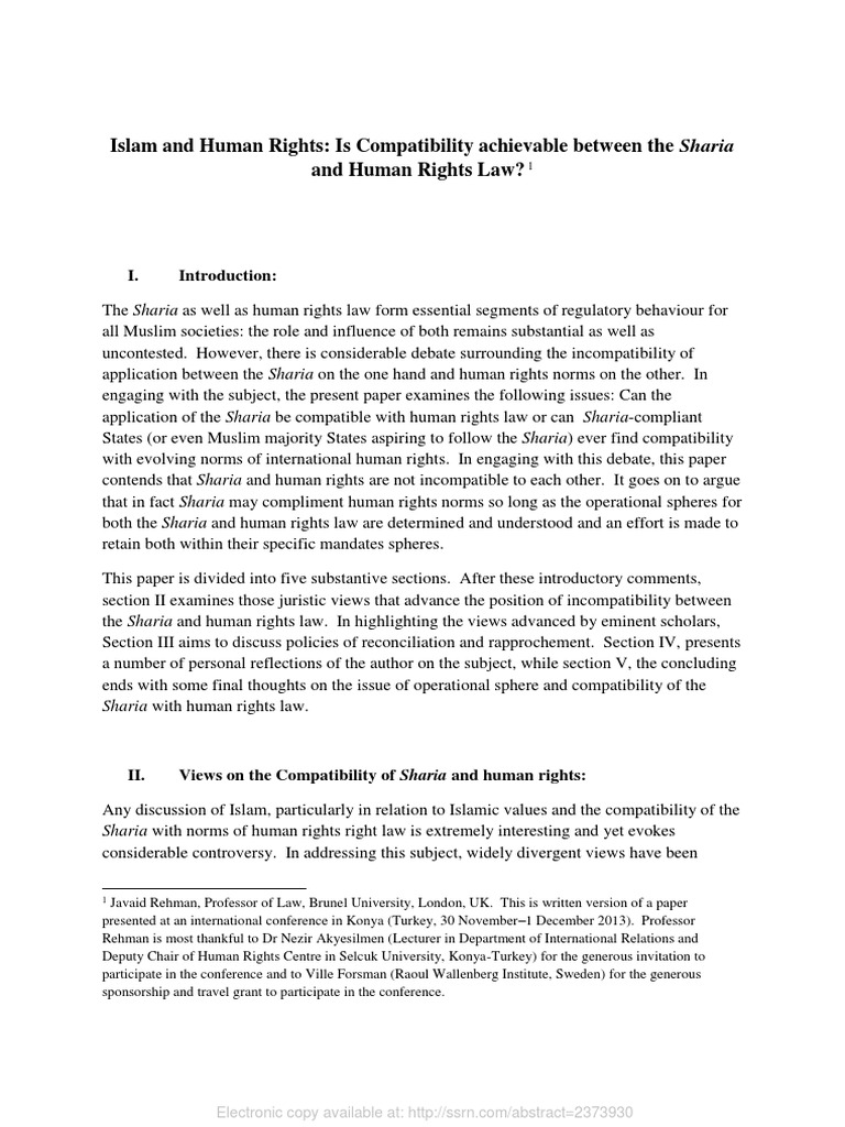 Compatibility Between The Sharia and Human Rights | PDF | Sharia ...