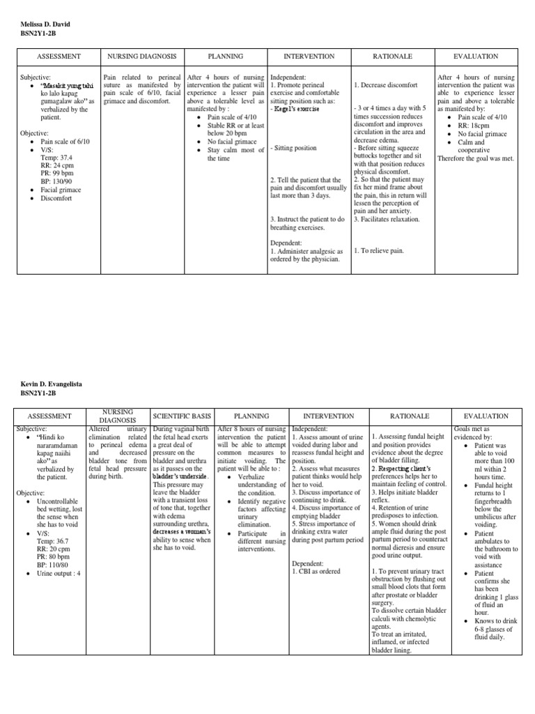NCP PDF Urinary Incontinence Childbirth