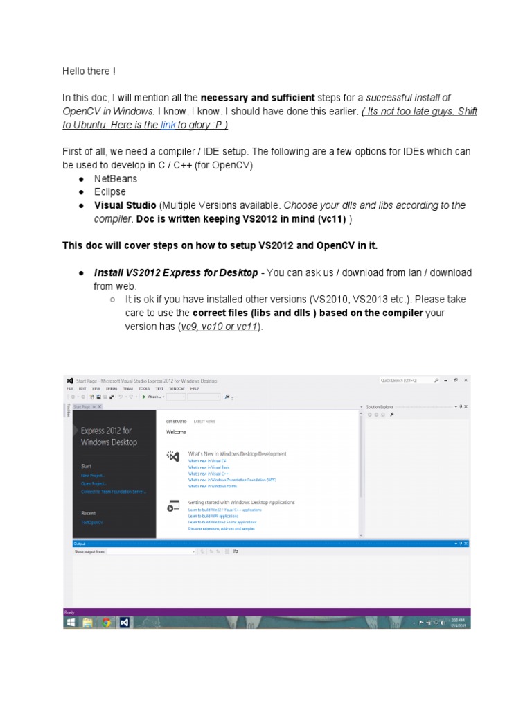 How To Install Open CV in Windows | PDF | Microsoft Visual Studio ...