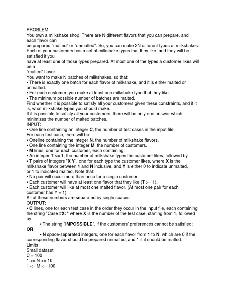 CP Problems | PDF | Milkshake | Algorithms