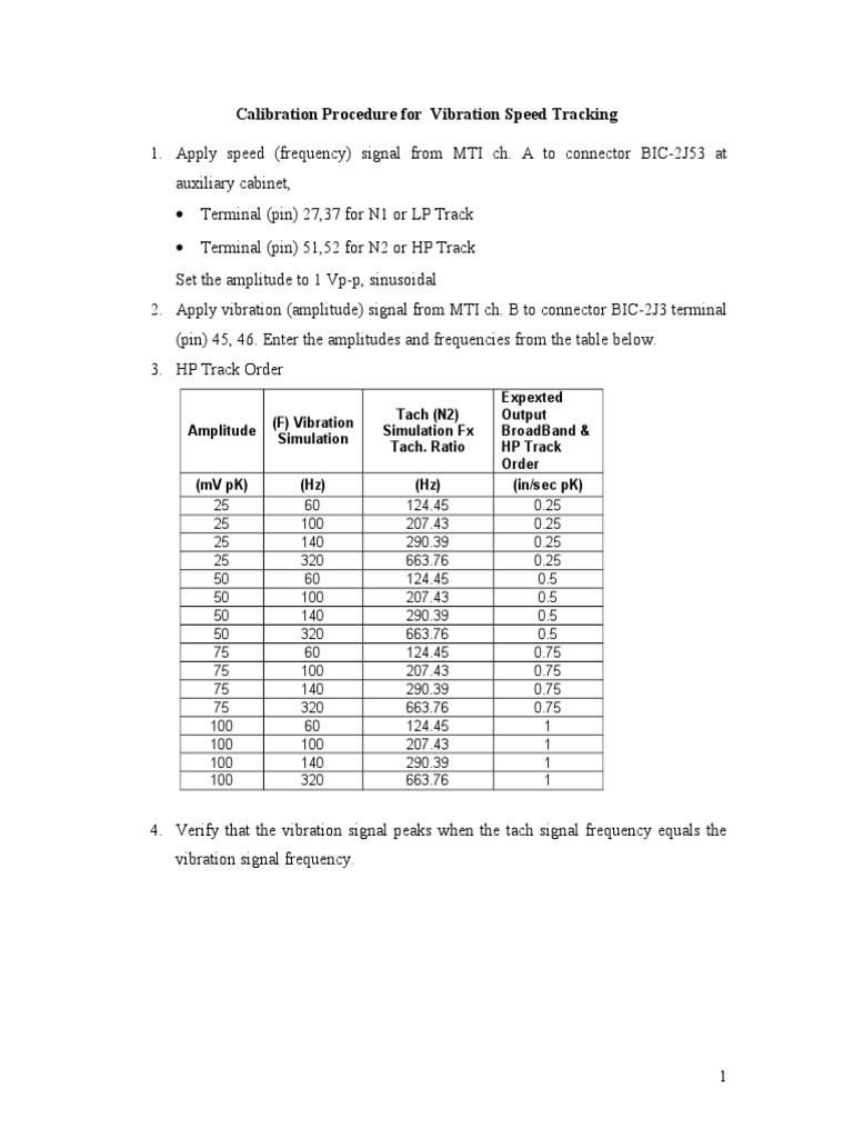 Calibration Procedure For Vibration Speed Tracking | PDF
