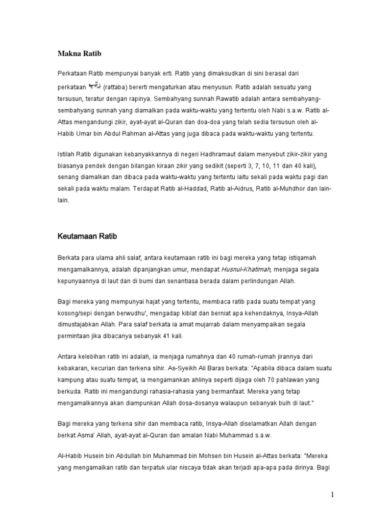 Ratib Al Habib Umar Bin Abdurrahman AlAttas