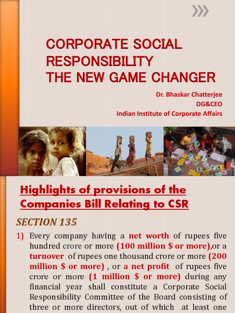 Indian Corporate Social Responsibility | PDF | Corporate Social ...
