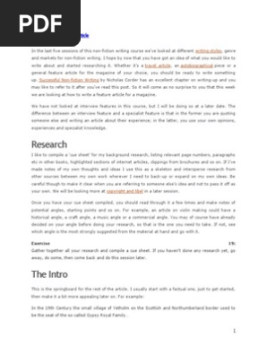 How to Write a Feature Article