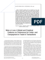 More or Less: A Model and Empirical Evidence On Preferences For Under-And Overpayment in Trade-In Transactions