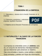 Tema 1. La Dirección Financiera de La Empresa