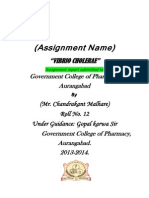 (Assignment Name) : "Vibrio Cholerae" Government College of Pharmacy, Aurangabad