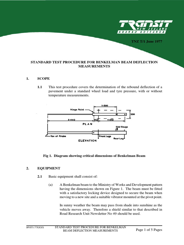 Benkelman Beam Deflection Testing Guide | PDF | Tire | Celsius