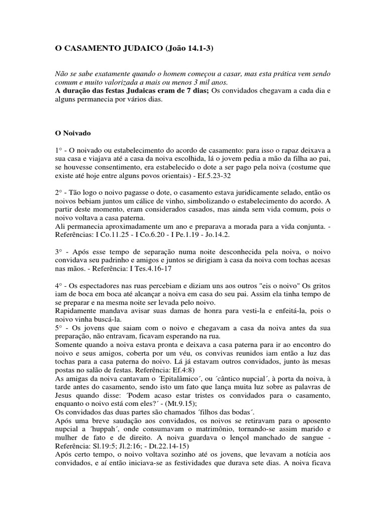 O Casamento Judaico | PDF | Milagre | Maria, mãe de Jesus