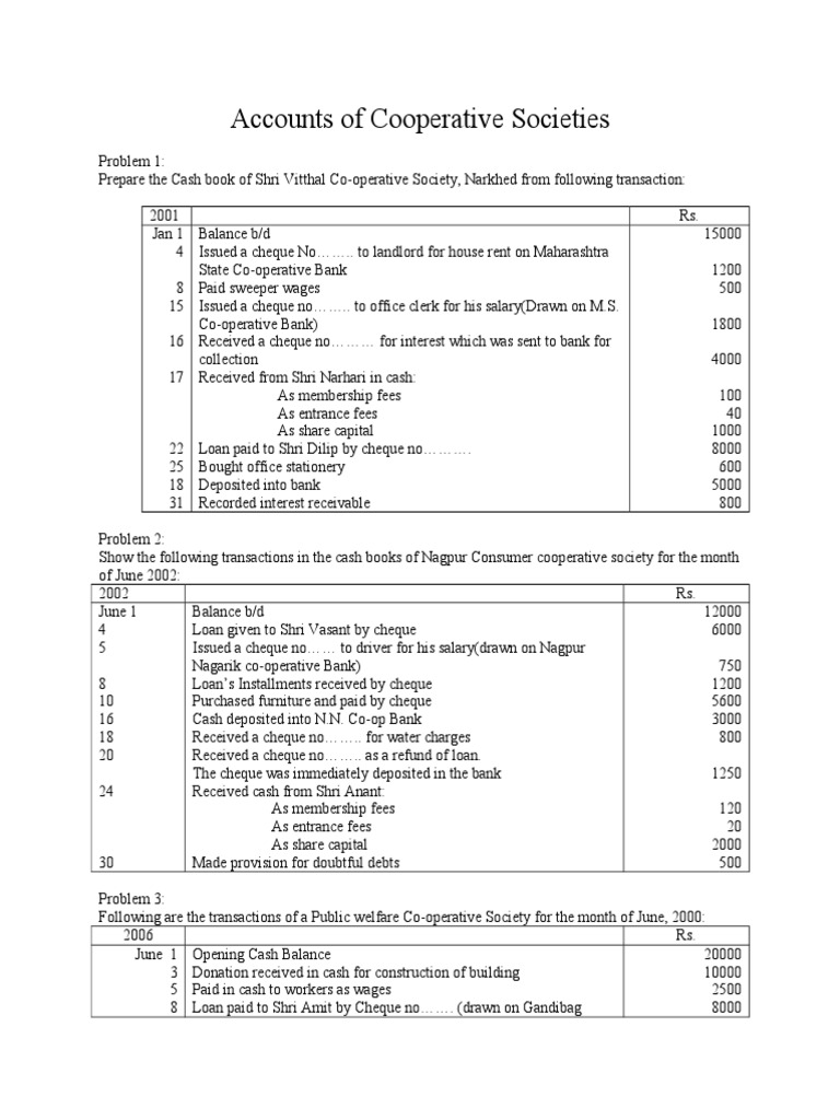 Cooperative Society Accounting Guide | PDF | Dividend | Stocks