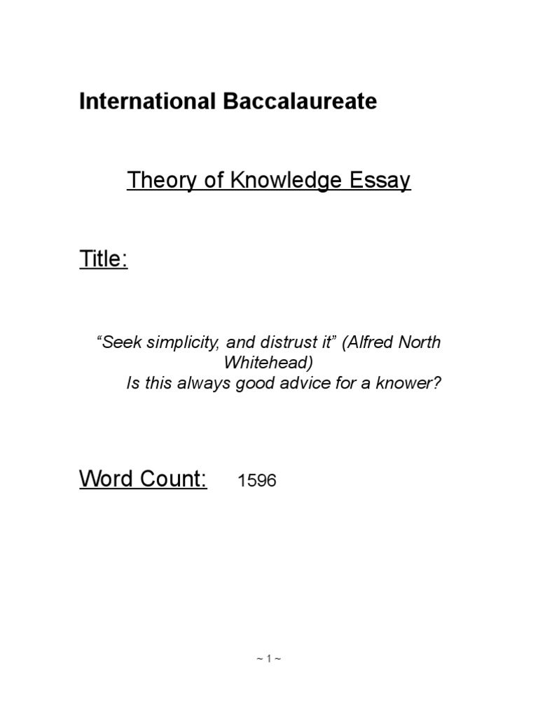 ib exemplar tok essays