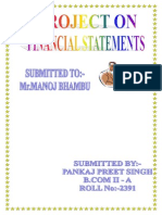 Project On Financial Statements