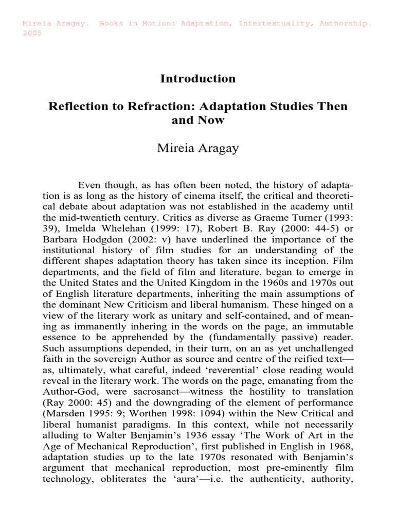 Books in Motion: Adaptation, Intertextuality, Authorship | PDF ...