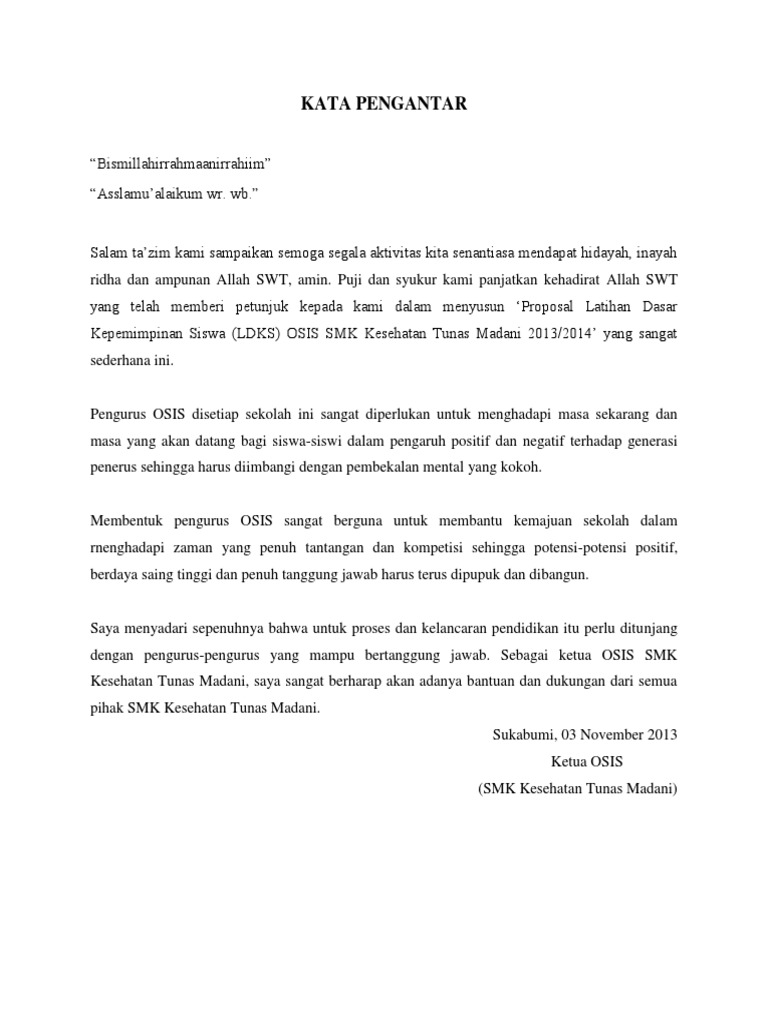 Kata Pengantar Proposal